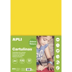 ✅ Apli Jaune Carton A4 170g 50 Feuilles couleur jaune en stock