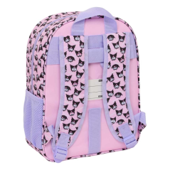 Sac à dos enfant Kuromi rose avec porte-bouteilles