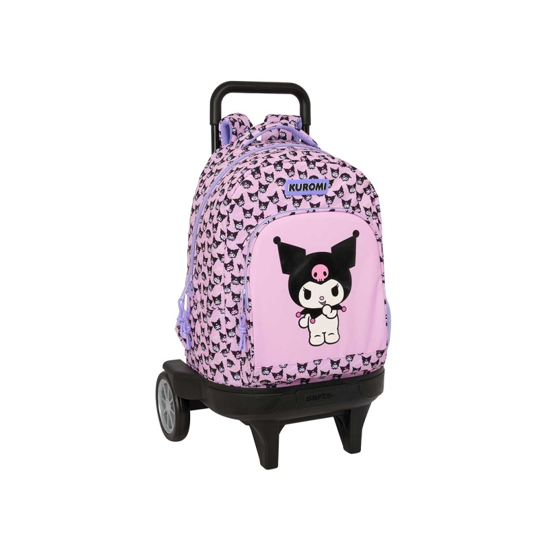 Sac à roulettes Kuromi 33L rose avec porte-bouteille Sac à roulettes Kuromi 33L rose avec porte-bouteille
