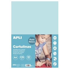 ✅ Apli Carton Bleu Clair A4 170g 50 Feuilles couleur Azul Claro en stock