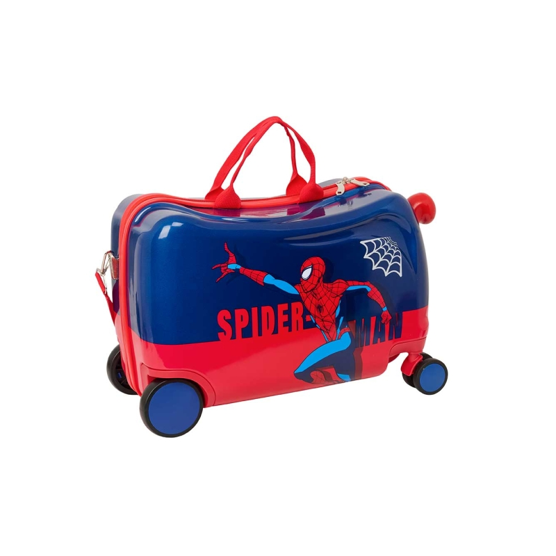 Trolley enfant Spider-Man rouge et bleu avec bandoulière Trolley enfant Spider-Man rouge et bleu avec bandoulière