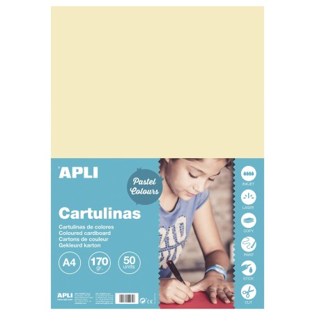 ✅ Apli Ivoire Carton A4 170g 50 Feuilles couleur Blanc en stock