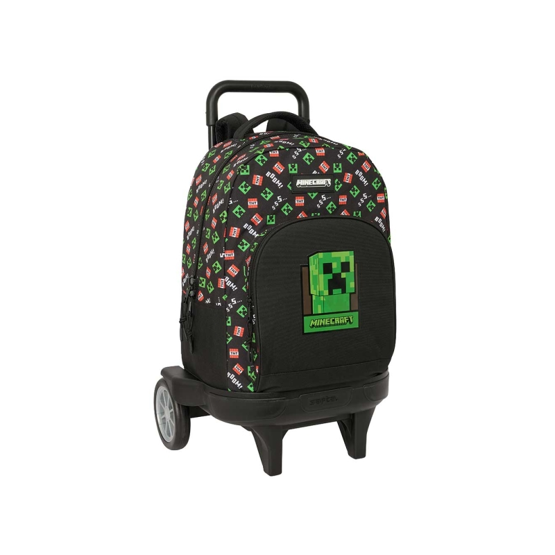 Sac à dos trolley Minecraft noir avec poche amovible