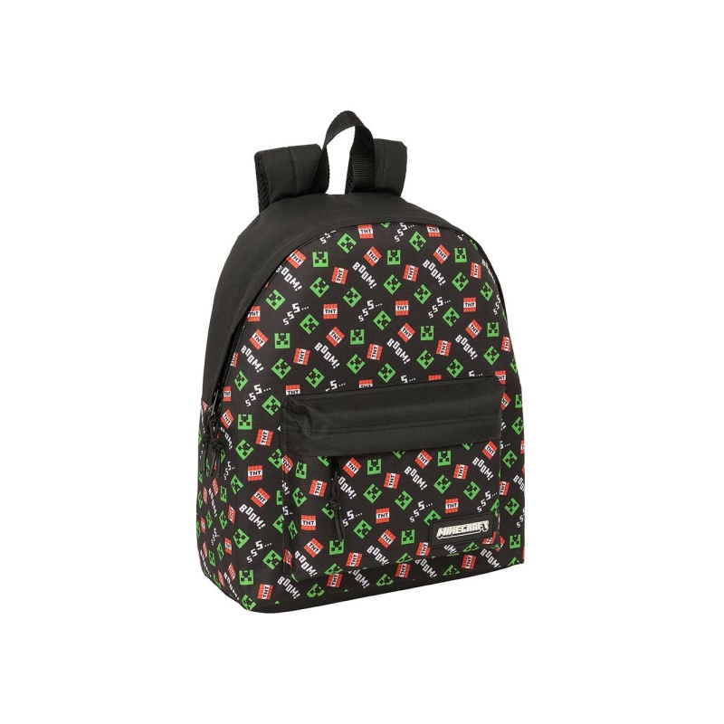Sac à dos Minecraft noir 20,8 L avec poche avant Sac à dos Minecraft noir 20,8 L avec poche avant