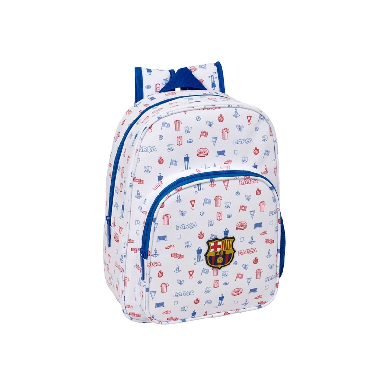 Sac à dos enfant FC Barcelone blanc avec porte-bouteille Sac à dos enfant FC Barcelone blanc avec porte-bouteille