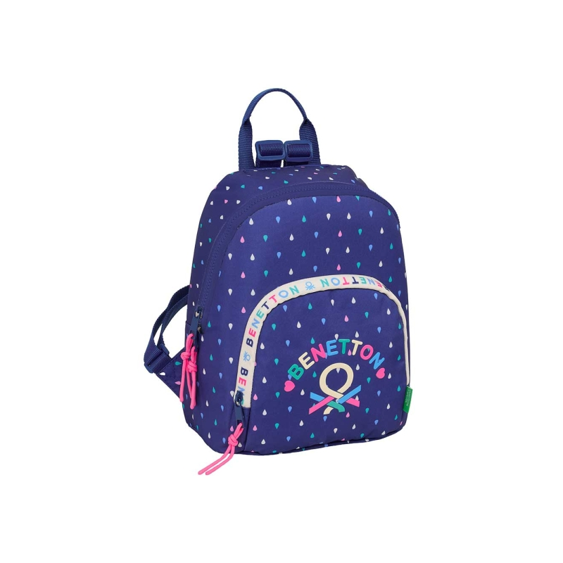 Sac à dos mini Benetton bleu foncé à poches zippées Sac à dos mini Benetton bleu foncé à poches zippées