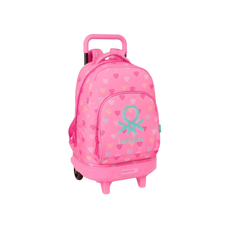 Sac à dos trolley amovible Benetton Heart rose Sac à dos trolley amovible Benetton Heart rose