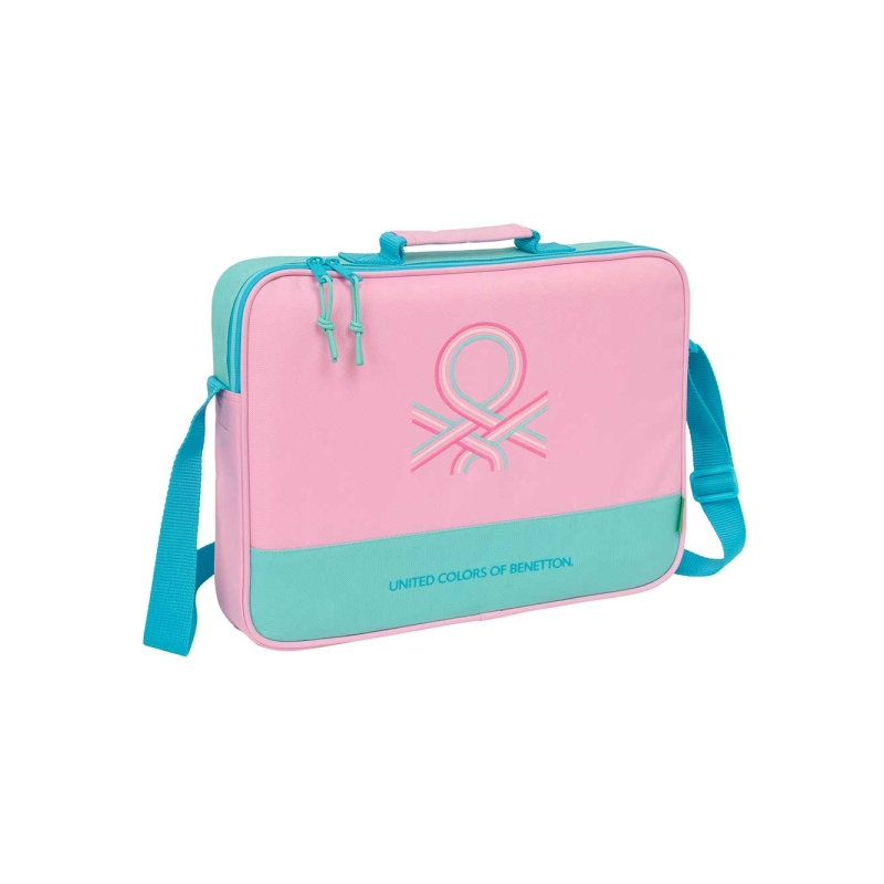 Porte-documents zippé Benetton Dolce rose pastel Porte-documents zippé Benetton Dolce rose pastel