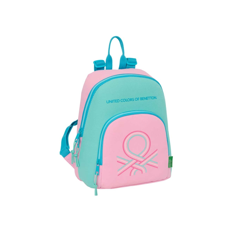 Mini sac à dos Benetton rose pastel à poches multiples Mini sac à dos Benetton rose pastel à poches multiples