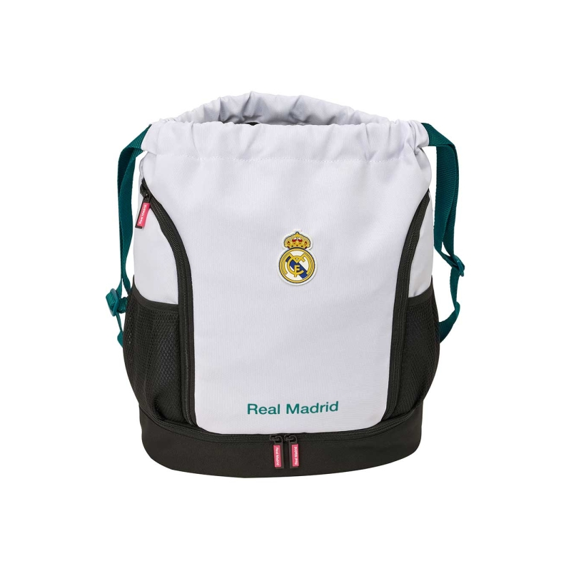 Sac à dos Real Madrid noir blanc porte-bouteille 26/27 Sac à dos Real Madrid noir blanc porte-bouteille 26/27