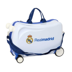 Trolley enfant Real Madrid blanc et bleu avec bandoulière
