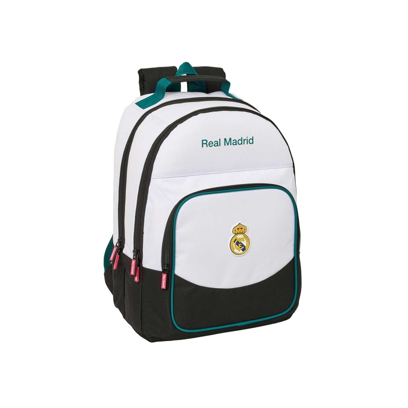 Sac à dos Real Madrid noir et blanc avec porte-bouteille Sac à dos Real Madrid noir et blanc avec porte-bouteille