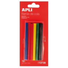 ✅ Apli Bâtons d'adhésif thermofusible de rechange - Ø7,5 mm x 10 cm - 12 bâtons en 6 couleurs assorties - Ad en stock