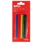 Apli Bâtons d'adhésif thermofusible de rechange - Ø7,5 mm x 10 cm - 12 bâtons en 6 couleurs assorties - Adhérence instantanée