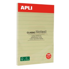 ✅ Apli Classic Notes autocollantes avec lignes 100x150mm - Bloc de 100 feuilles - Adhésif de haute qualité - F en stock