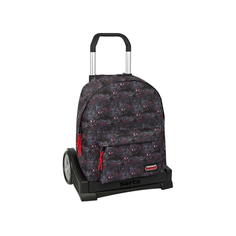 Sac à dos trolley Miles Morales Safta noir rouge amovible