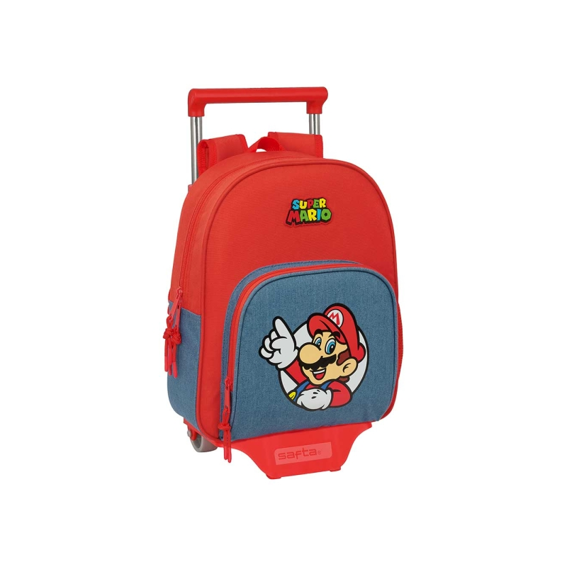 Sac à dos chariot Super Mario rouge et bleu Sac à dos chariot Super Mario rouge et bleu