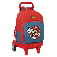 Sac à roulettes rouge bleu