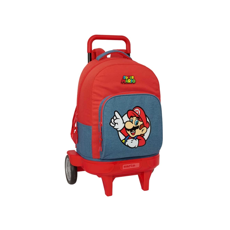 Sac à roulettes Super Mario 33L rouge et bleu Safta Sac à roulettes Super Mario 33L rouge et bleu Safta