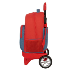 Sac à roulettes rouge bleu