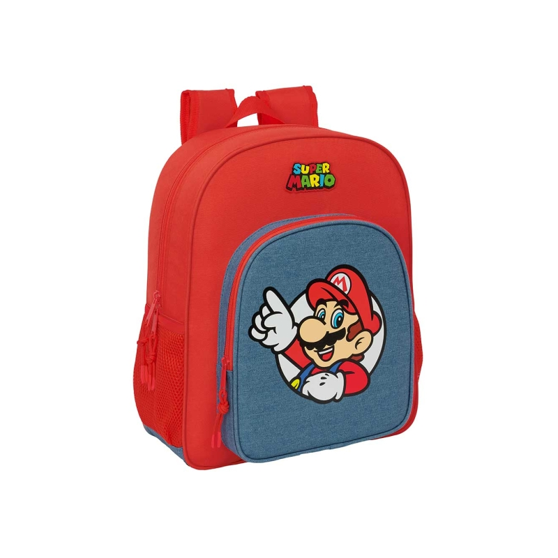 Sac à dos Super Mario 15L rouge et bleu avec poche frontale Sac à dos Super Mario 15L rouge et bleu avec poche frontale