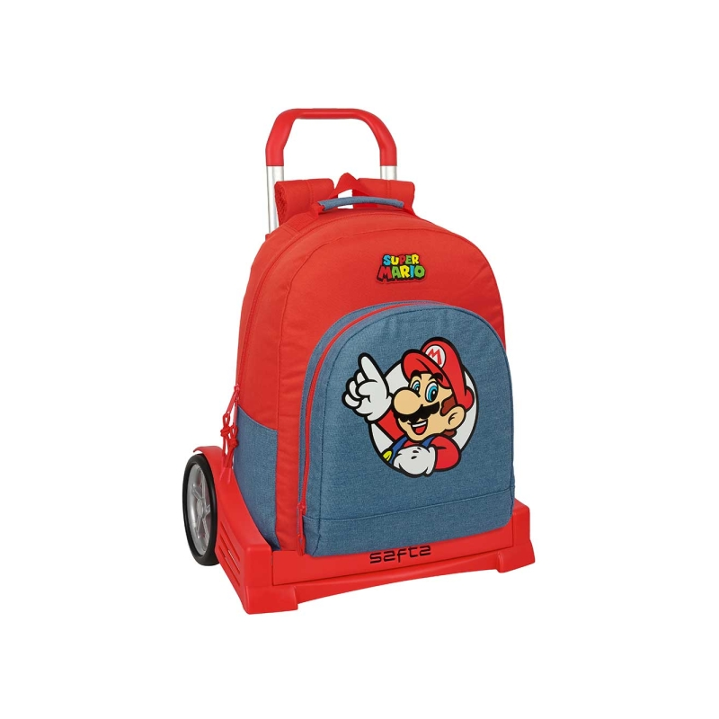Sac à dos Super Mario avec chariot rouge et bleu Sac à dos Super Mario avec chariot rouge et bleu