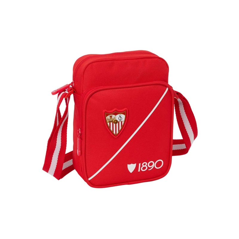 Sac bandoulière Sevilla FC rouge à poches zippées Sac bandoulière Sevilla FC rouge à poches zippées