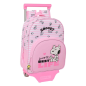Sac à dos Snoopy rose avec chariot amovible 26x34x11 cm