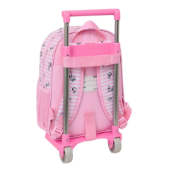 Sac à dos Snoopy rose avec chariot amovible 26x34x11 cm