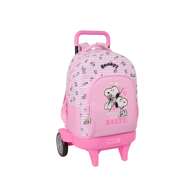 Sac à roulettes Snoopy 33 L rose avec porte-bouteille Sac à roulettes Snoopy 33 L rose avec porte-bouteille