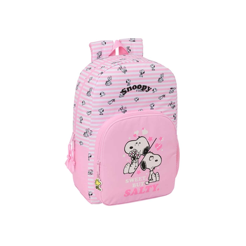 Sac à dos Snoopy 19 L rose matelassé adaptable chariot