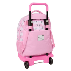 Sac à dos à roulettes Snoopy 33L rose avec porte-bouteille