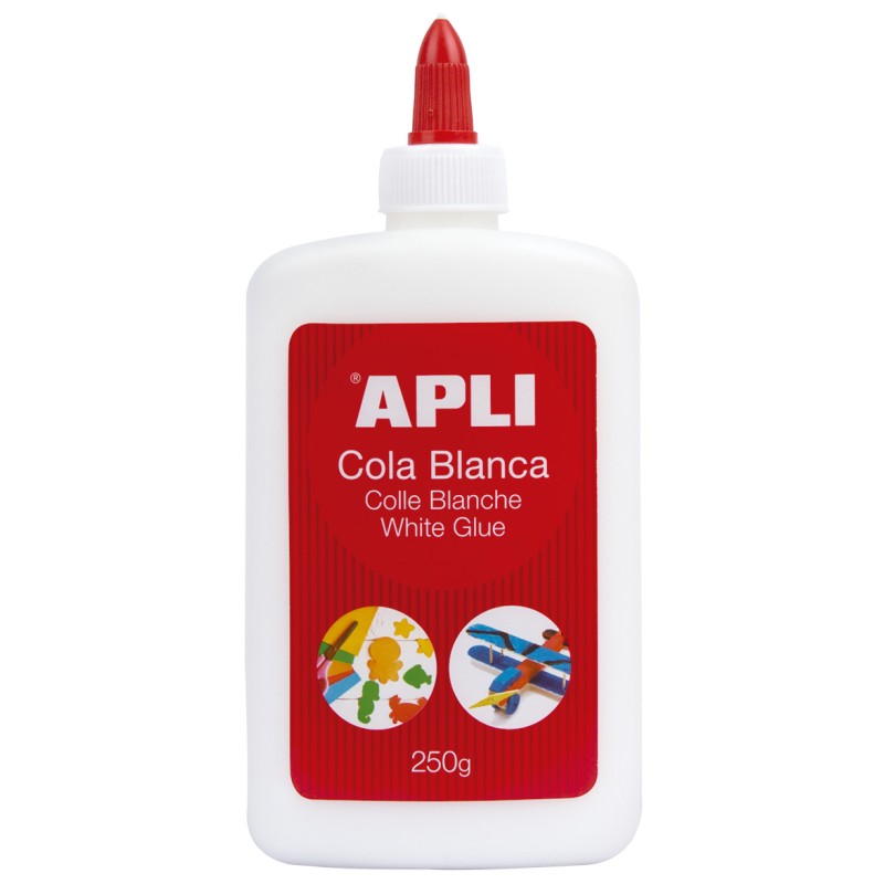 Colle blanche Apli - 250g - Séchage rapide - Résistante à l'eau - Idéale pour les travaux manuels et scolaires - Blanc