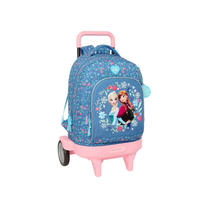 Sac à dos trolley Frozen bleu Safta avec poche amovible Sac à dos trolley Frozen bleu Safta avec poche amovible