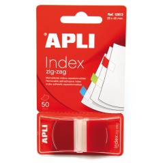 ✅ Apli Zigzag Film Indexes Adhésives 45x25mm Distributeur de 50 - Facile à Appliquer - Design Zigzag - Rouge c en stock
