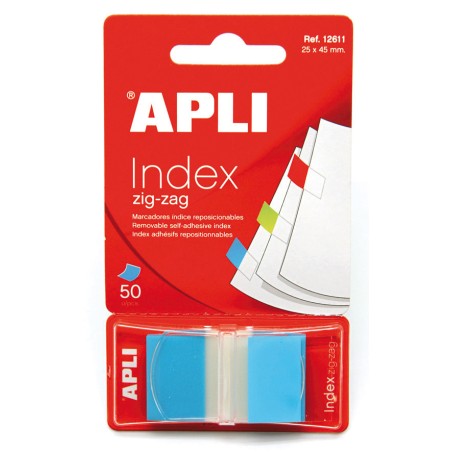 ✅ Apli Zigzag Film Adhésif Indexes 45x25mm Distributeur de 50 - Facile à Appliquer - Design Zigzag - Adhésif en stock