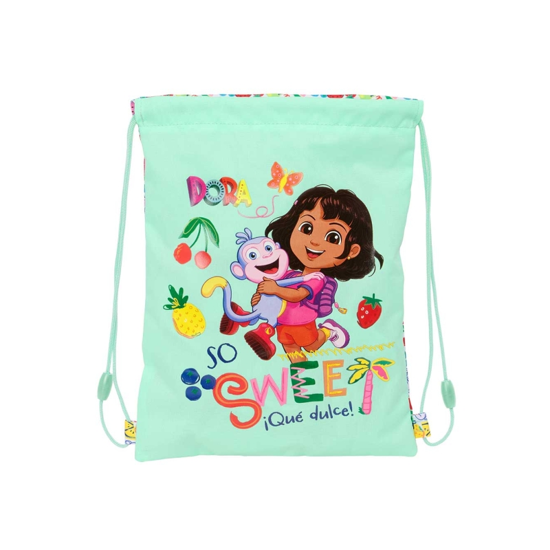 Sac plat Safta Dora 3L menthe avec poche zippée et cordon Sac plat Safta Dora 3L menthe avec poche zippée et cordon