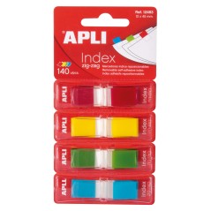✅ Apli Zigzag Film Index Adhésifs 45x12mm 4 Distributeurs de 35 Index de 4 Couleurs - Facile à Appliquer - Adh en stock
