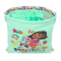 Sac plat Safta Dora 3L menthe avec poche zippée et cordon Sac plat Safta Dora 3L menthe avec poche zippée et cordon