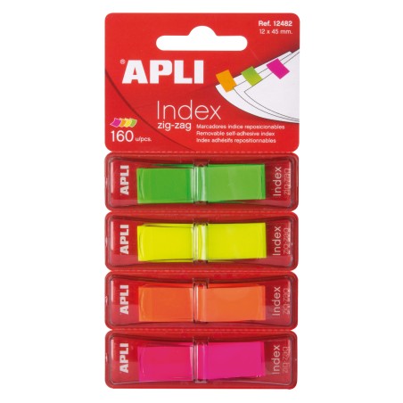 ✅ Apli Zigzag Film Index Adhésifs 45x12mm 4 Distributeurs de 40 Index - Facile à Appliquer - Résistant - Amov en stock
