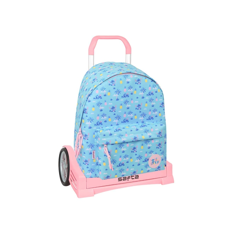 Mochila à roulettes Stitch Waves bleu clair Mochila à roulettes Stitch Waves bleu clair