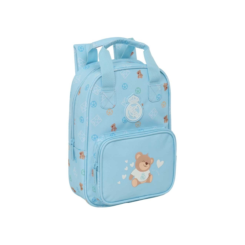 Sac à dos enfant Real Madrid bleu à poche frontale Sac à dos enfant Real Madrid bleu à poche frontale