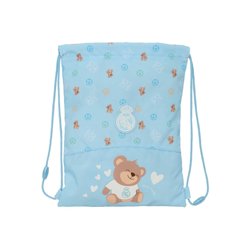 Sac à dos enfant Real Madrid bleu à poche zippée Sac à dos enfant Real Madrid bleu à poche zippée