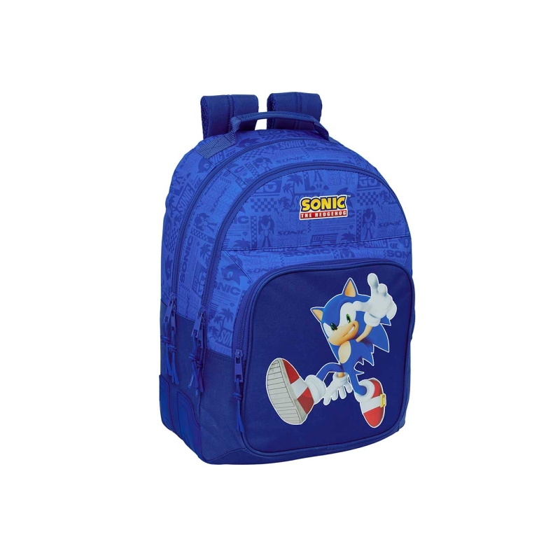 Sac à dos Sonic 2 compartiments bleu foncé renforcé Sac à dos Sonic 2 compartiments bleu foncé renforcé