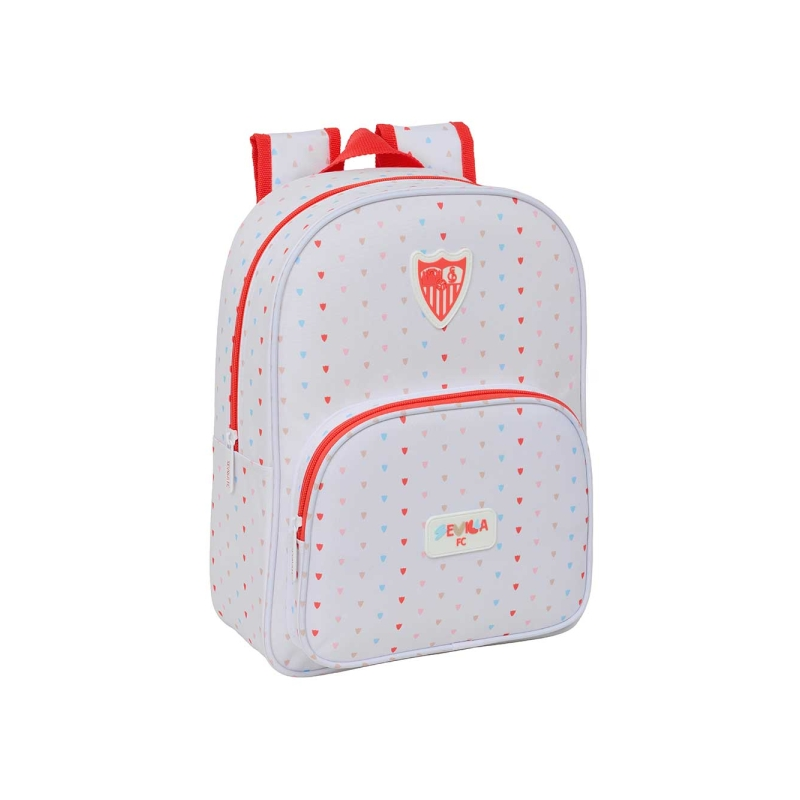 Sac à dos enfant Sevilla FC blanc rouge avec porte-bouteille