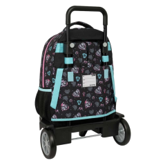 Sac à dos trolley Monster High noir avec poche amovible