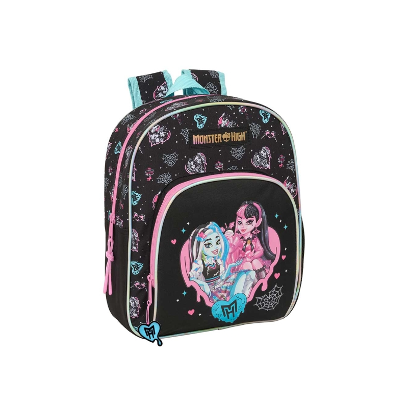 Sac à dos enfant Monster High noir compatible valise roulettes