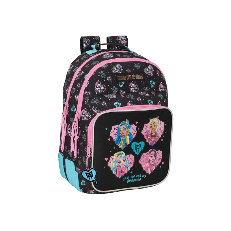 Sac à dos Monster High noir compatible trolley 2 compartiments Sac à dos Monster High noir compatible trolley 2 compartiments