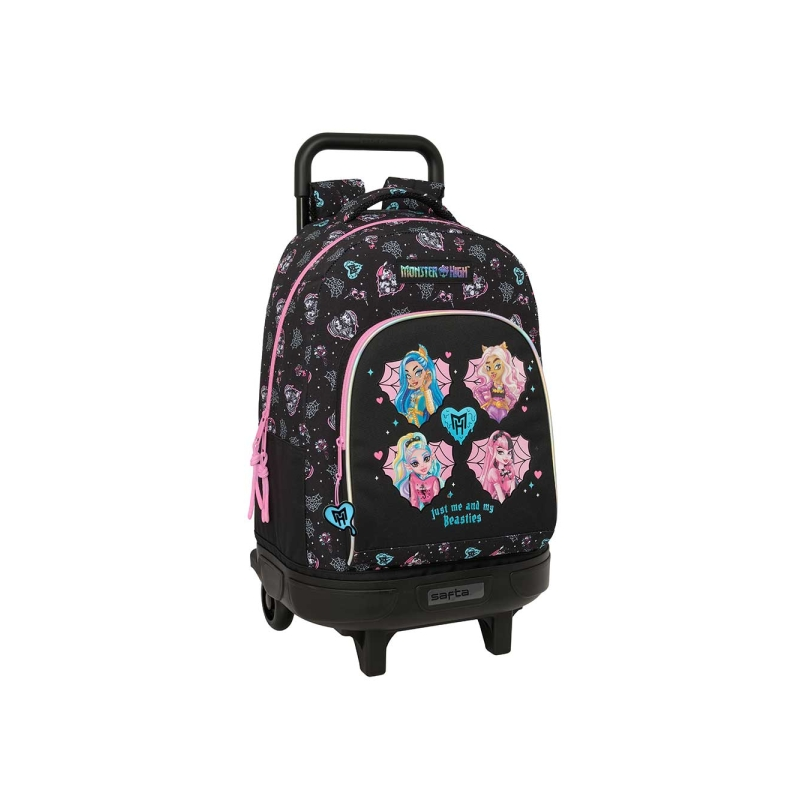 Sac à dos trolley Monster High noir amovible 2 compartiments Sac à dos trolley Monster High noir amovible 2 compartiments