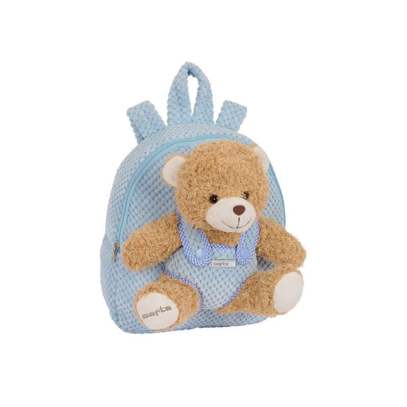 Sac à dos préscolaire ours en peluche bleu clair